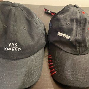 Yas Kween and Distressed Weeknd Style Hat Set